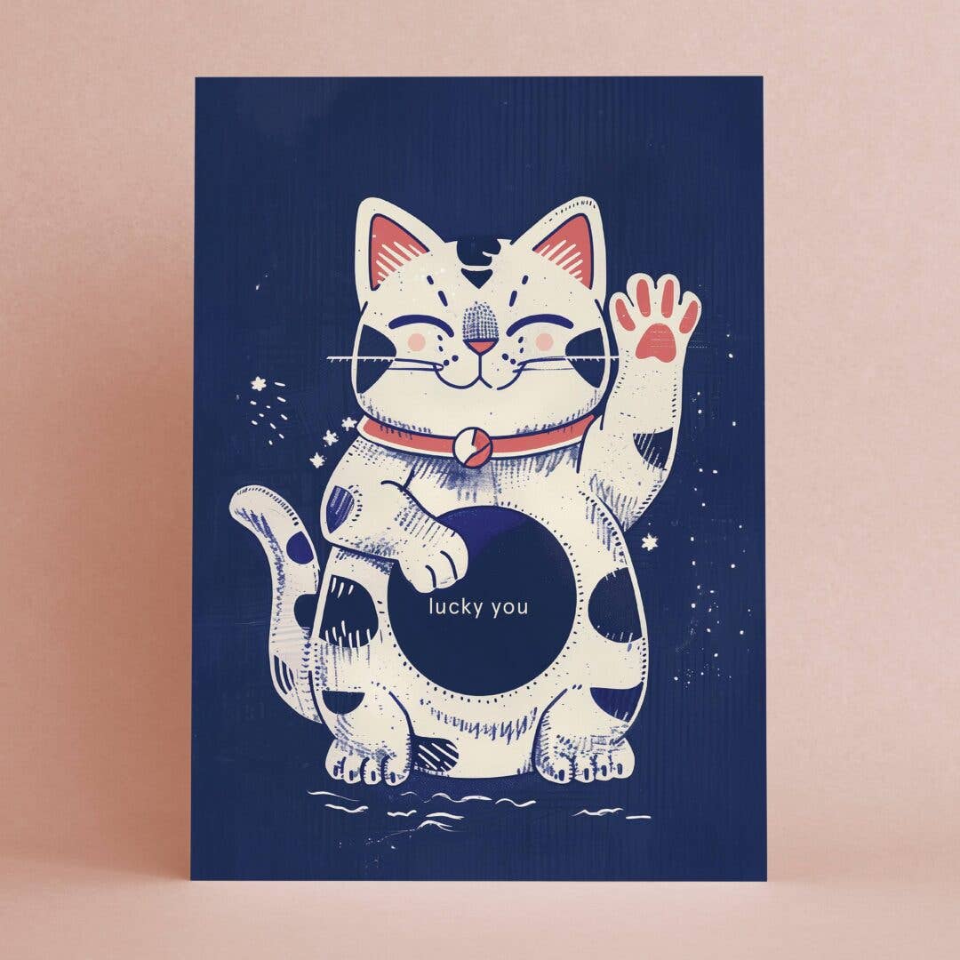 Lucky Cat | Everyday Greeting Card | Good luck card