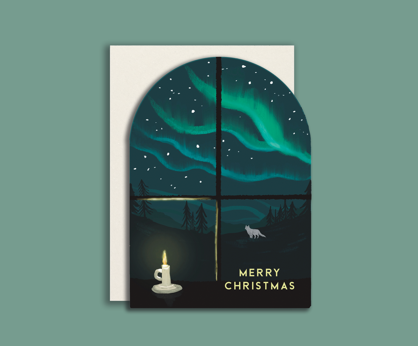 Christmas Window Aurora Card