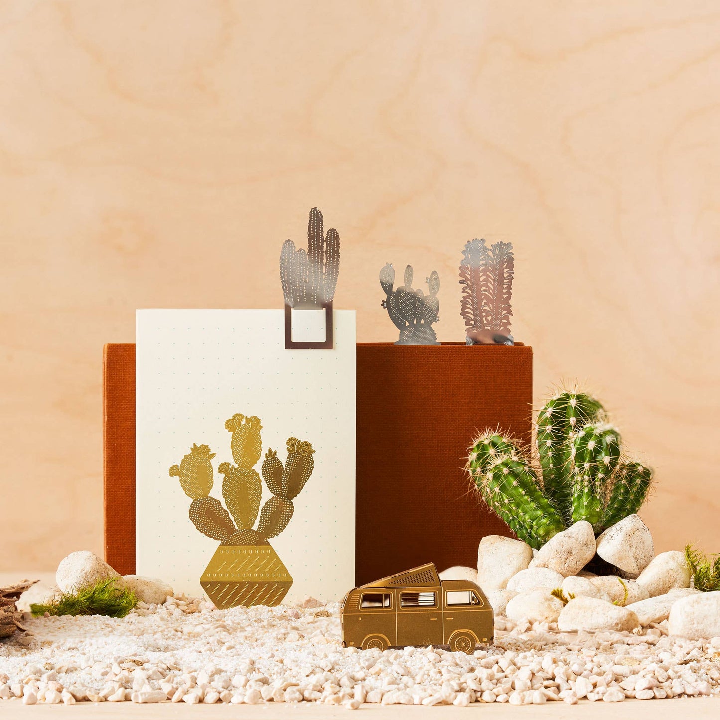 Cactus Bookmarks, metal page markers