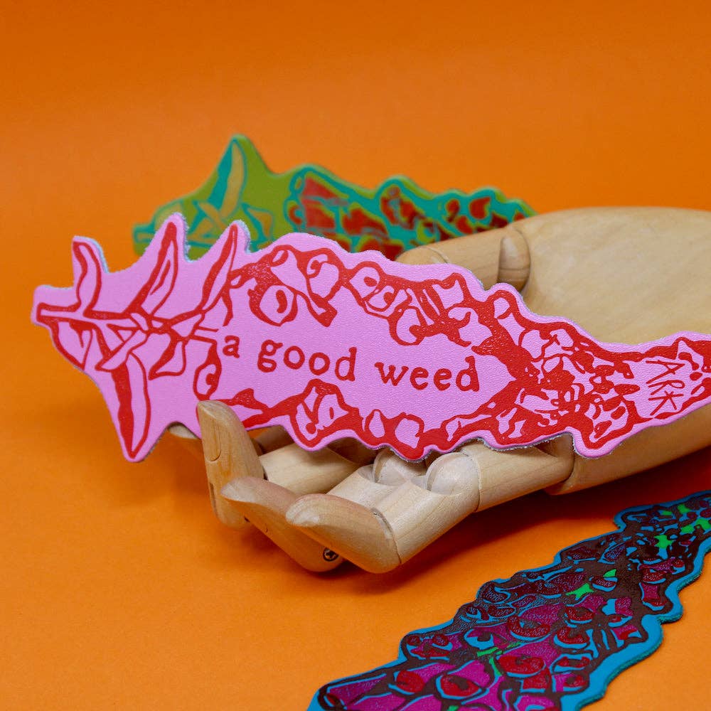 A Good Weed Leather Bookmark