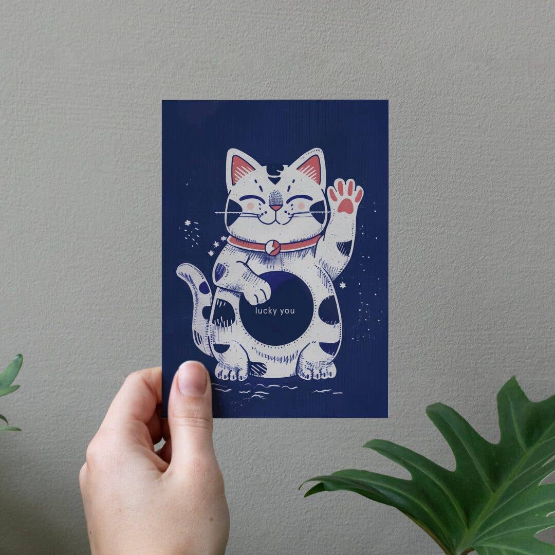 Lucky Cat | Everyday Greeting Card | Good luck card
