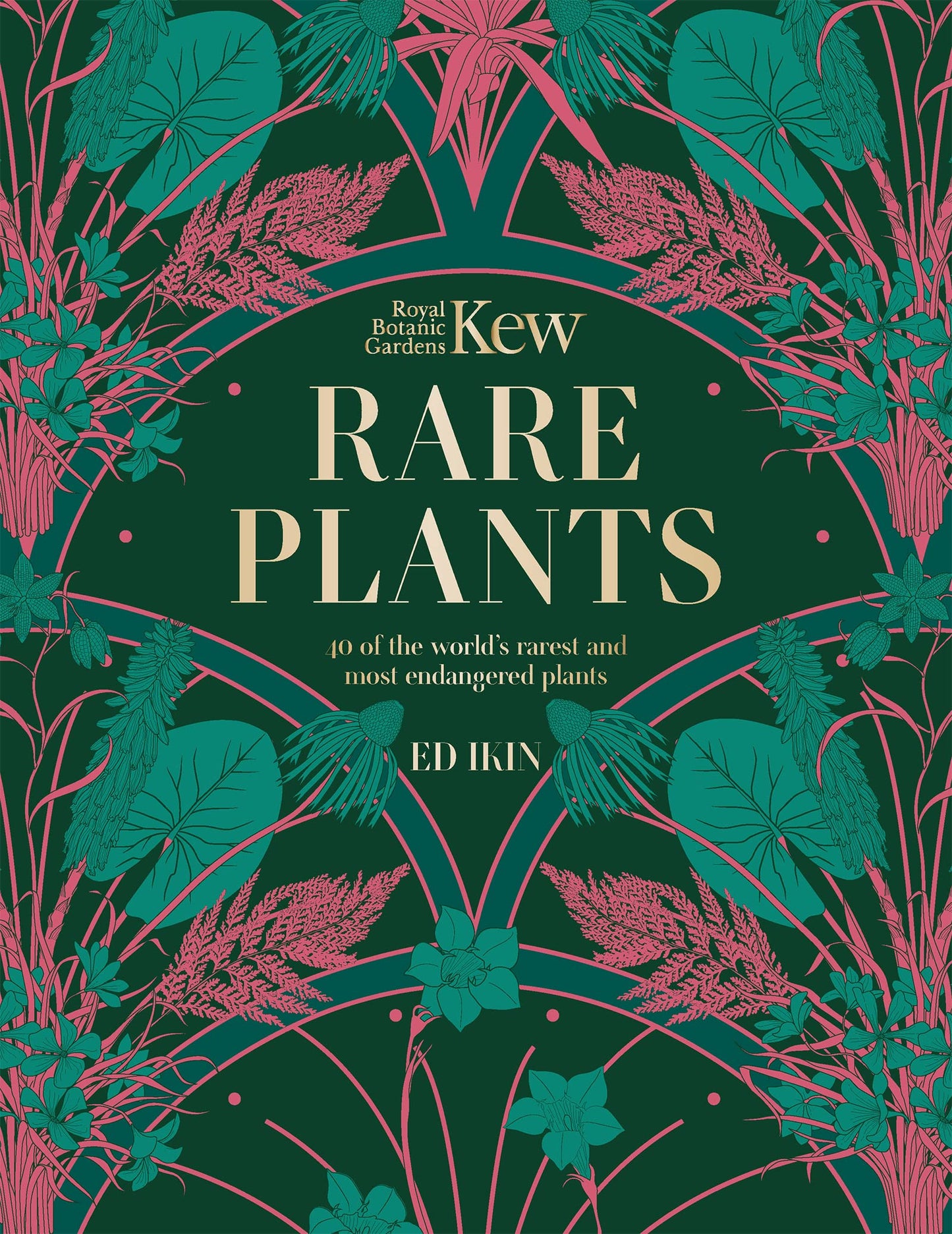 Book cover of 'Rare Plants' with botanical illustrations on a green background