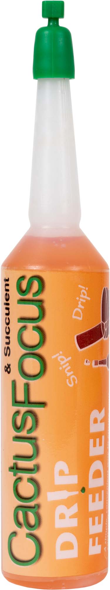 Cactus Focus Drip Feeder bottle with green cap on a white background