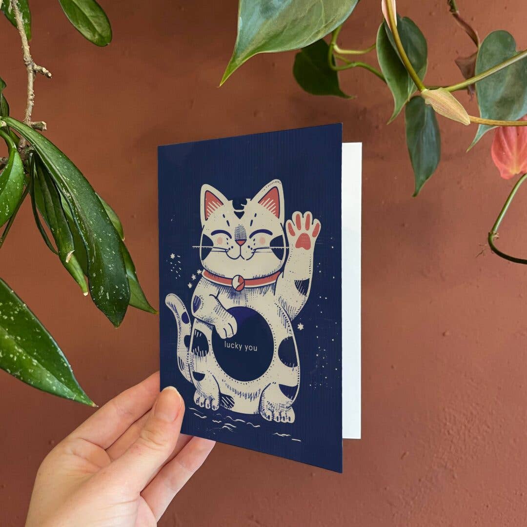 Lucky Cat | Everyday Greeting Card | Good luck card
