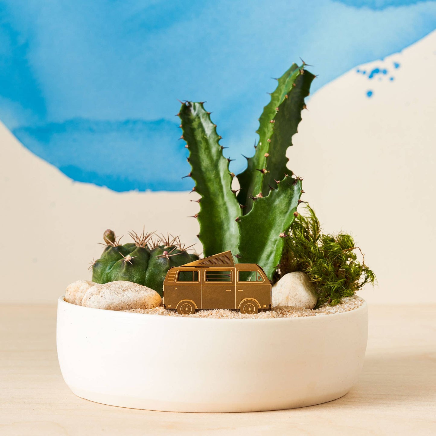 Campervan Mini Model, DIY brass metal building ornament