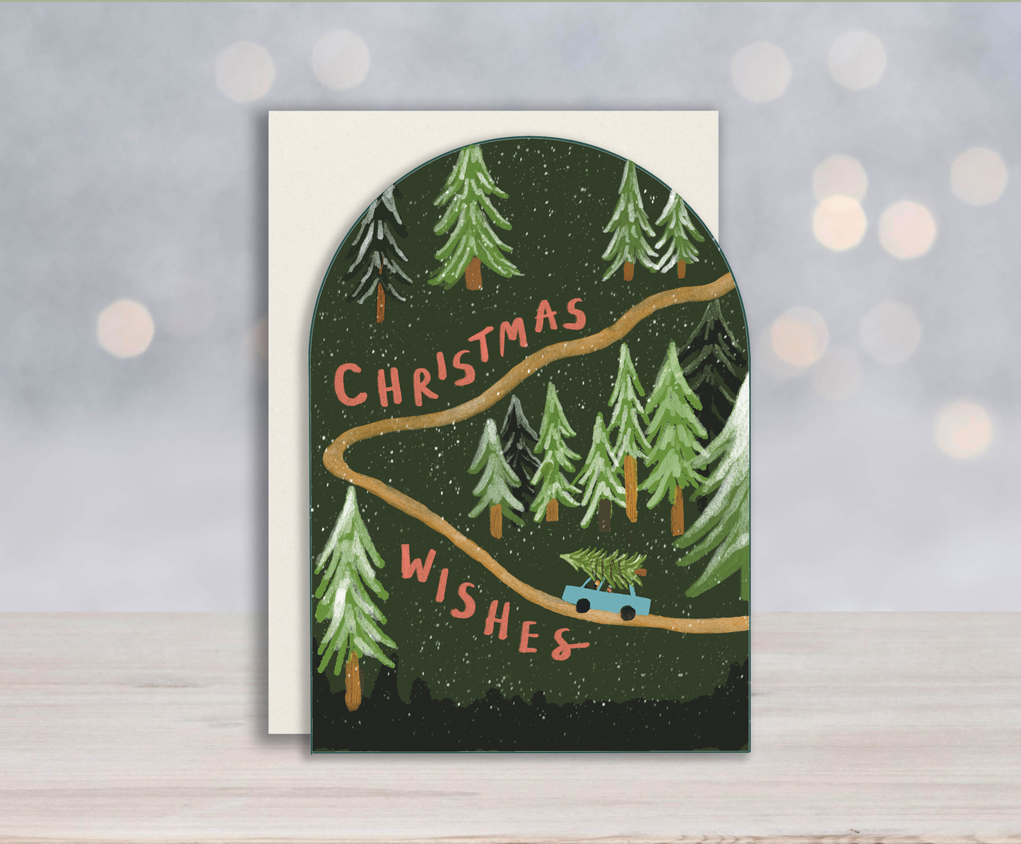 Christmas Trees Arched Card