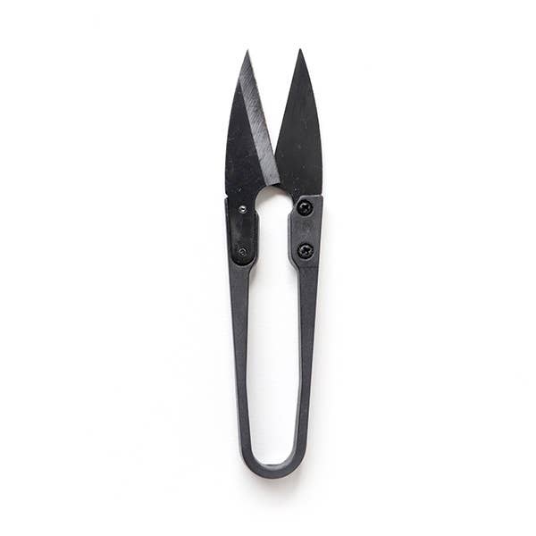Black scissors on a white background