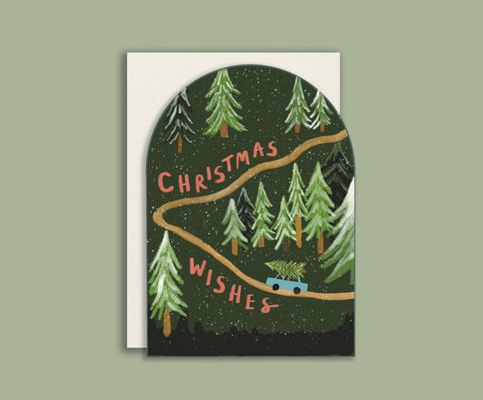 Christmas Trees Arched Card