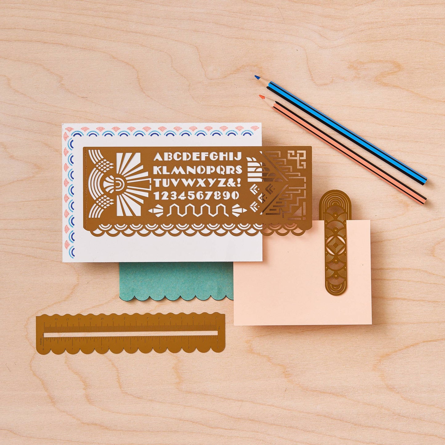 Art Deco Bookmark, Brass Metal Page Marker