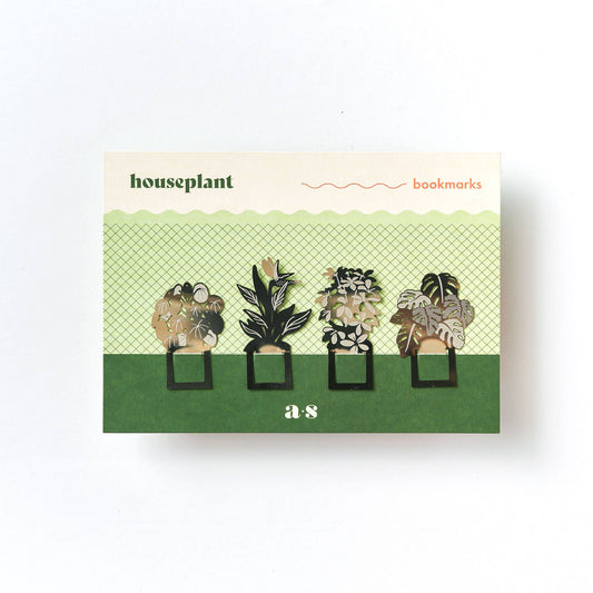Bookmark set - Houseplant page marker metal, botanical gift