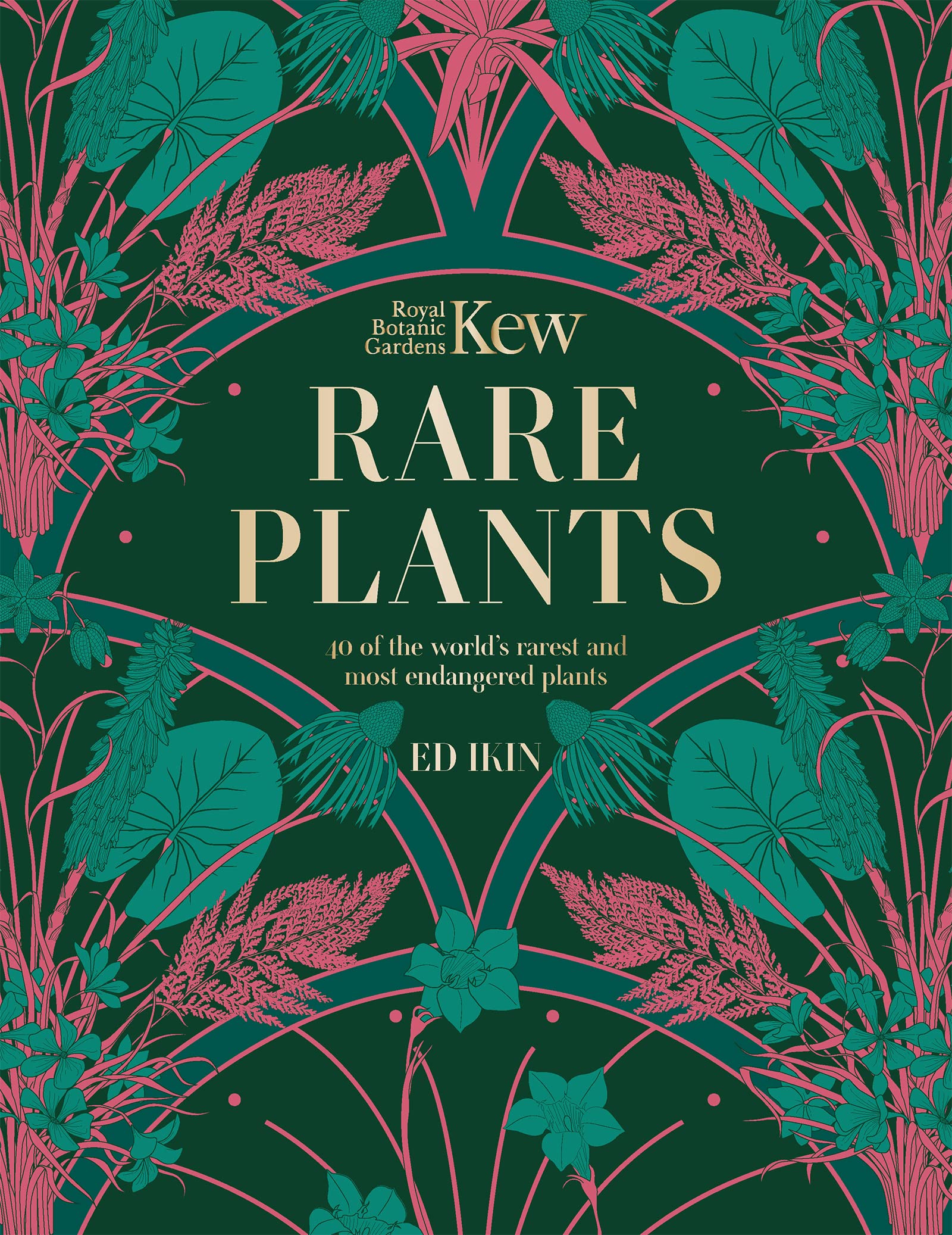 Book cover of 'Rare Plants' with botanical illustrations on a green background