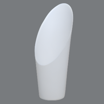 White cylindrical object on a grey background