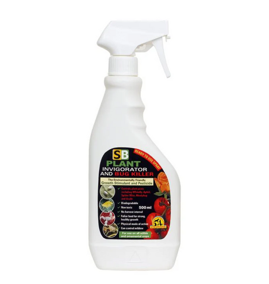 White spray bottle labeled 'Plant Invigorator' on a white background