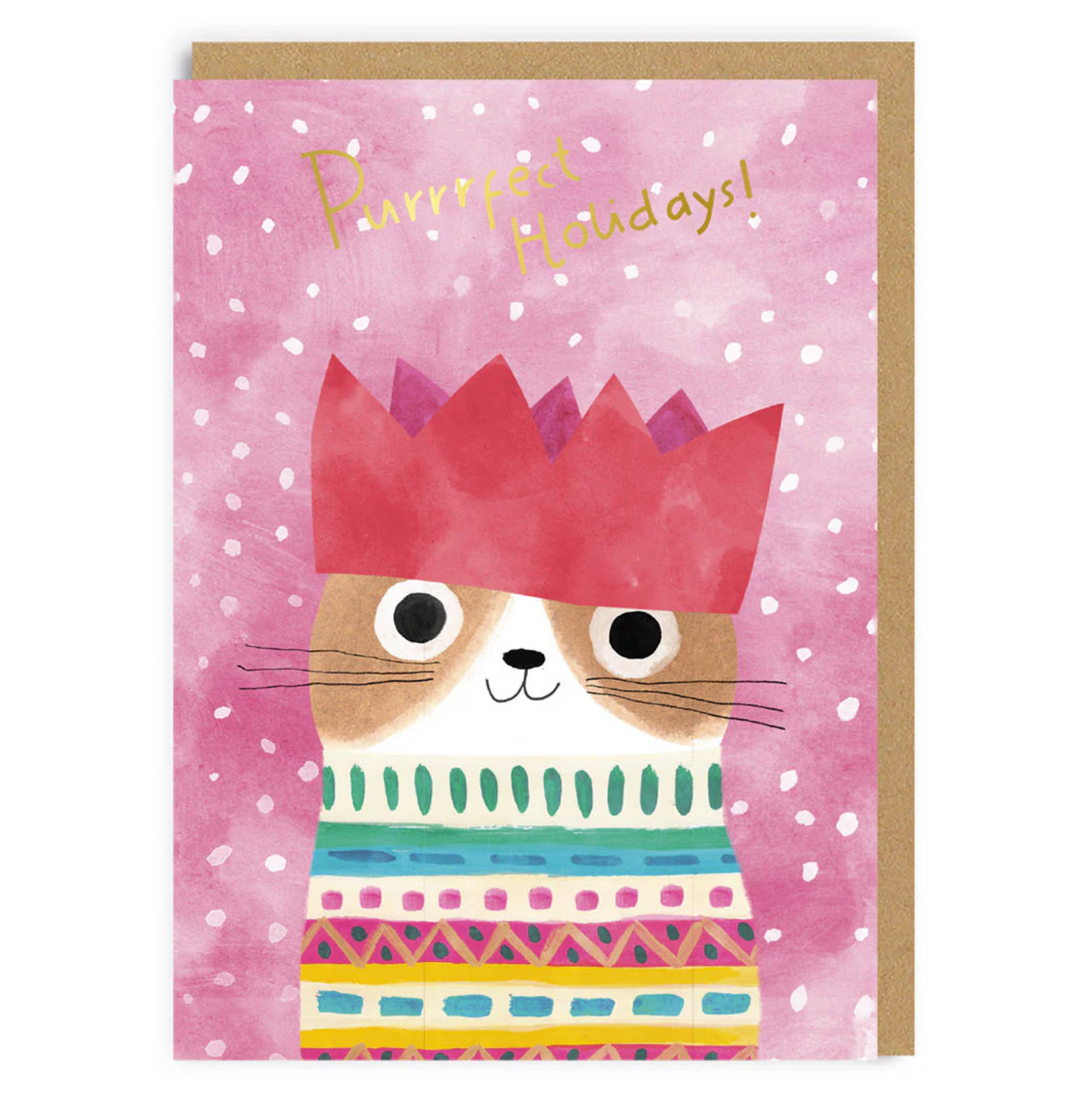 Crown Cat Christmas Card