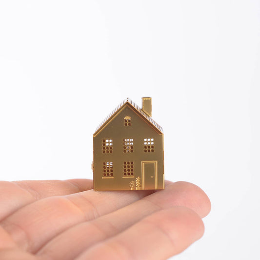 Mini Model House, brass Terrarium decor, DIY crafting kit