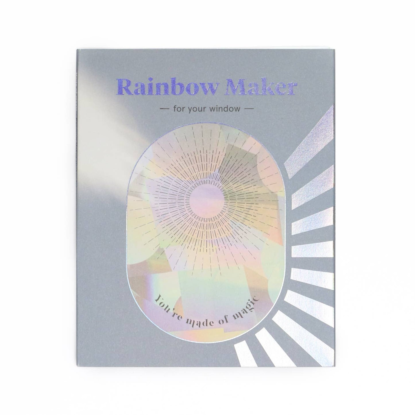 Product packaging for 'Rainbow Maker' with a colorful circular design on a gray background.