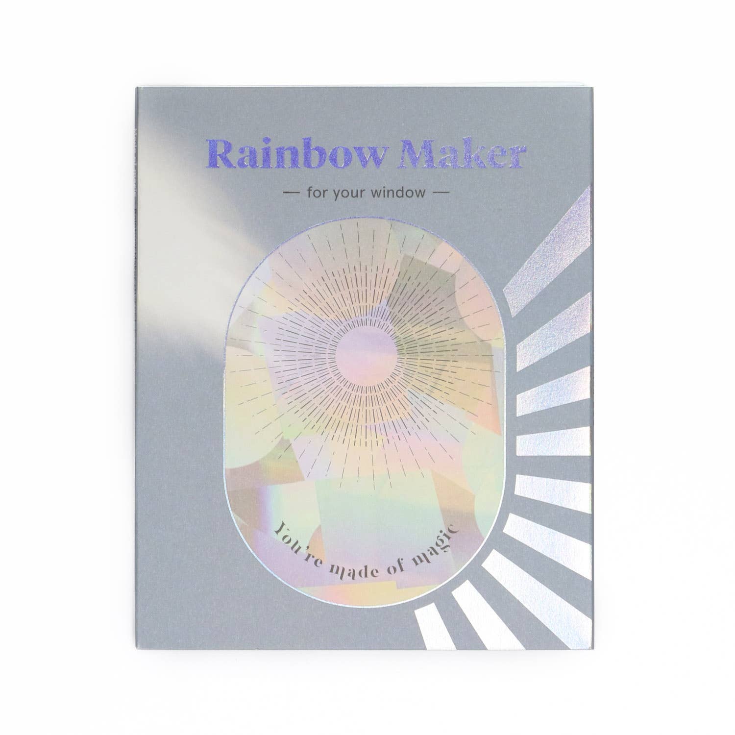Product packaging for 'Rainbow Maker' with a colorful circular design on a gray background.