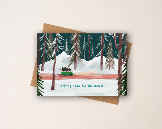 Driving Home For Christmas Card