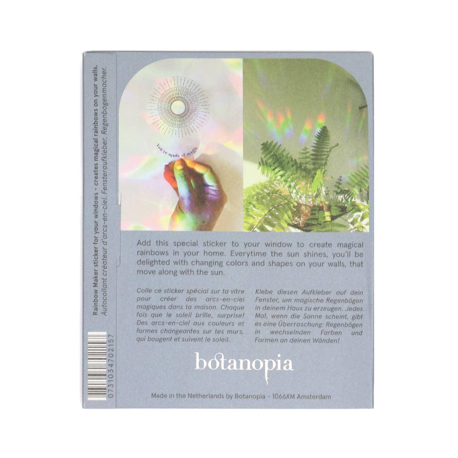 Botanopia product packaging with colorful design and text on a white background